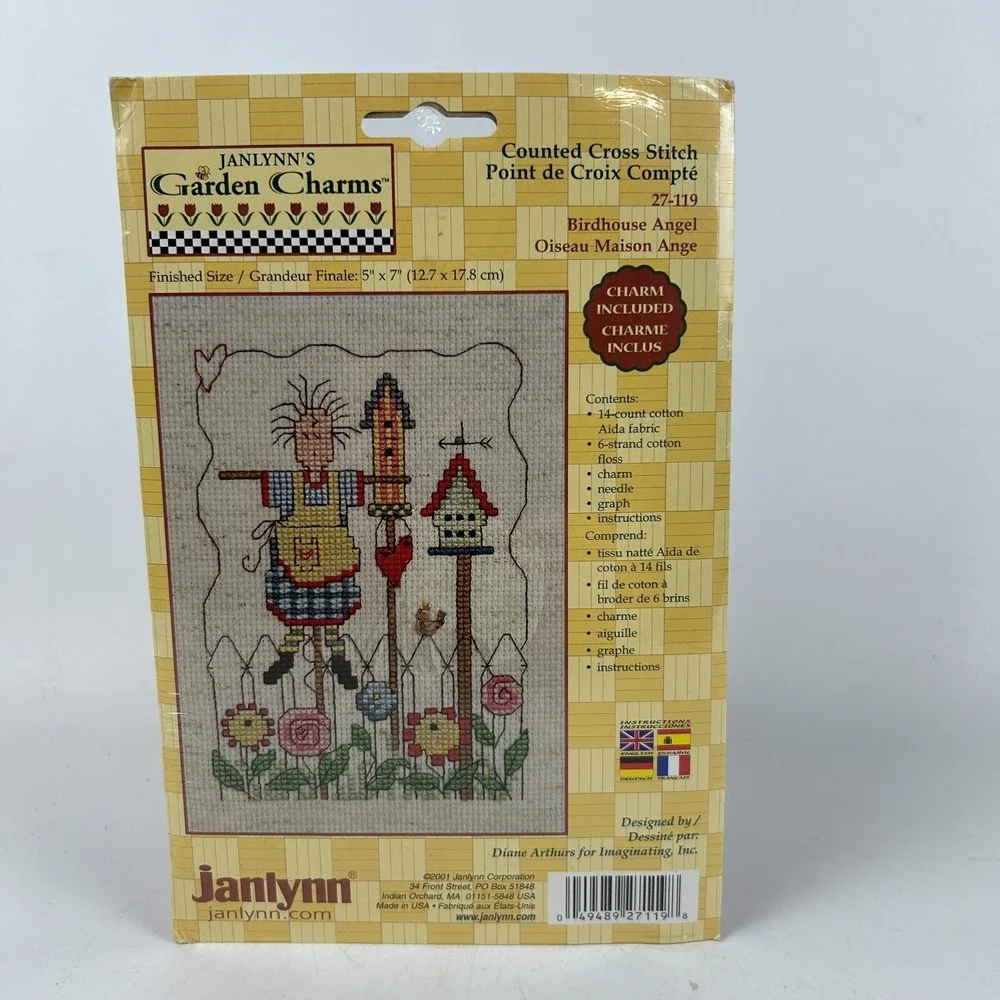 Vintage Janlynn 027-0119 Birdhouse Angel Flower 